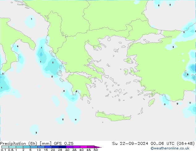 Z500/Yağmur (+YB)/Z850 GFS 0.25 Paz 22.09.2024 06 UTC