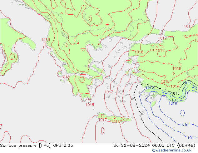 GFS 0.25: dim 22.09.2024 06 UTC