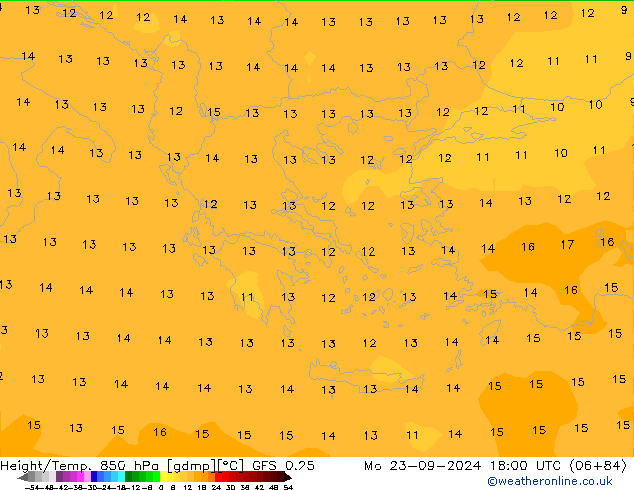 Z500/Rain (+SLP)/Z850 GFS 0.25 пн 23.09.2024 18 UTC