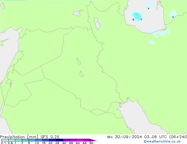 Yağış GFS 0.25 Pzt 30.09.2024 06 UTC