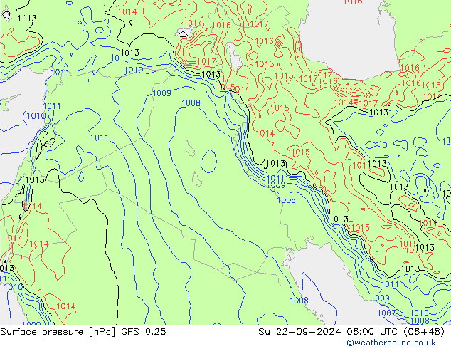 GFS 0.25: Dom 22.09.2024 06 UTC