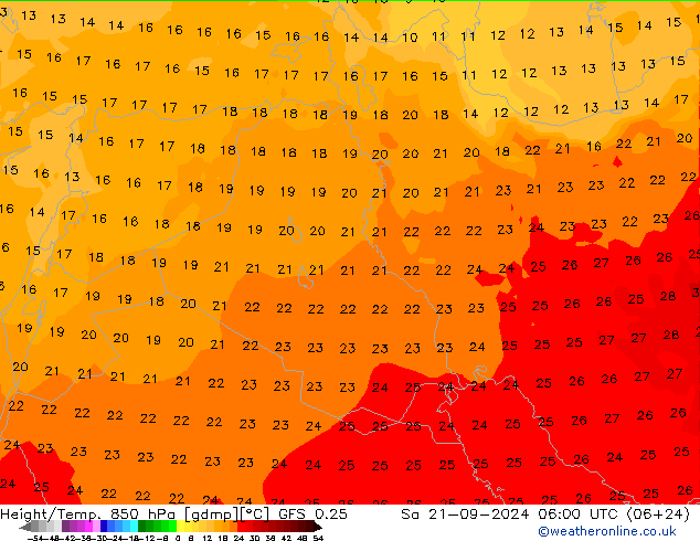 Z500/Rain (+SLP)/Z850 GFS 0.25 so. 21.09.2024 06 UTC