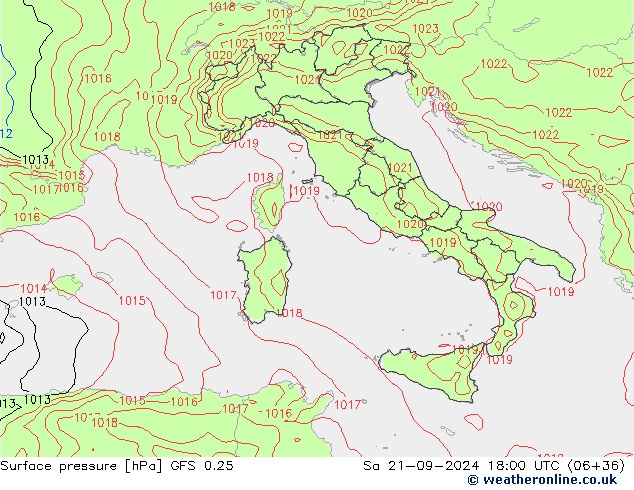 GFS 0.25: Sáb 21.09.2024 18 UTC