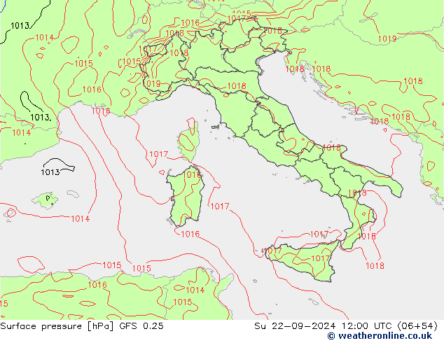 GFS 0.25: So 22.09.2024 12 UTC