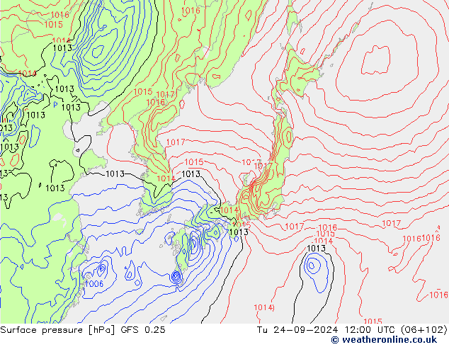 GFS 0.25: Tu 24.09.2024 12 UTC