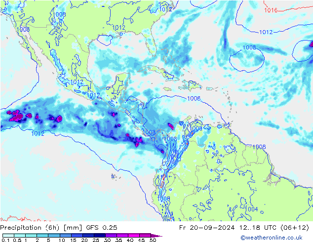 Z500/Rain (+SLP)/Z850 GFS 0.25 Fr 20.09.2024 18 UTC