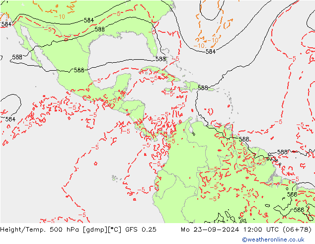 Z500/Rain (+SLP)/Z850 GFS 0.25 Mo 23.09.2024 12 UTC