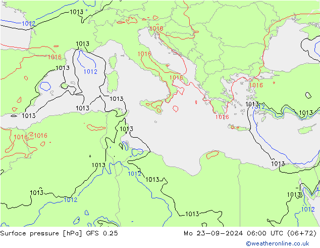 GFS 0.25: Pzt 23.09.2024 06 UTC