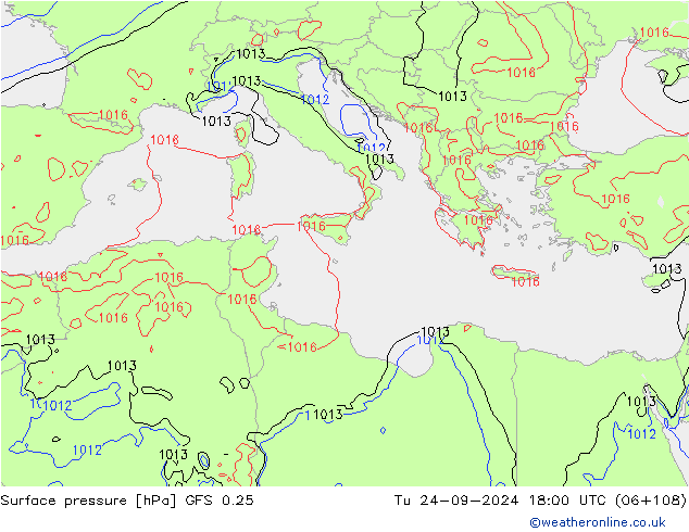 GFS 0.25: Tu 24.09.2024 18 UTC