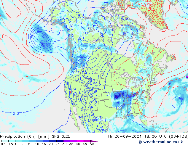 Z500/Yağmur (+YB)/Z850 GFS 0.25 Per 26.09.2024 00 UTC