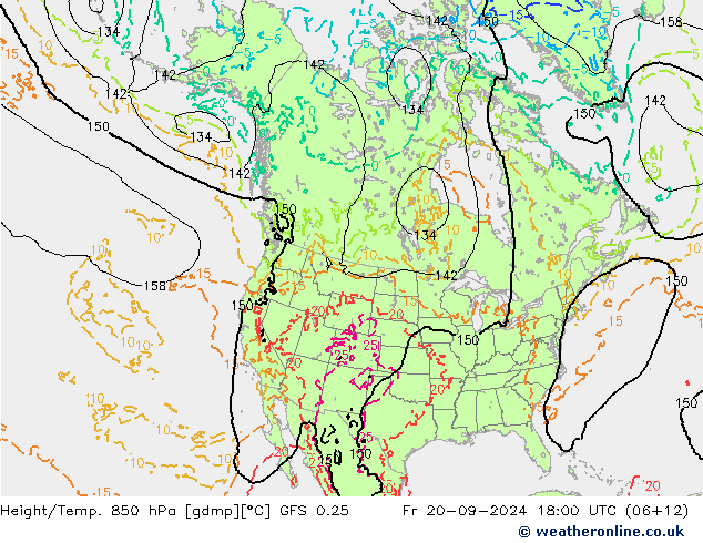 Z500/Rain (+SLP)/Z850 GFS 0.25 Fr 20.09.2024 18 UTC