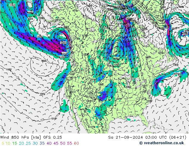 Wind 850 hPa GFS 0.25 Sa 21.09.2024 03 UTC