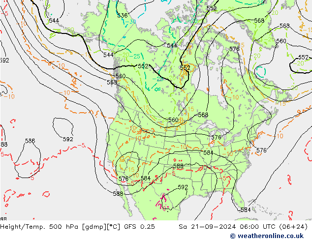 Geop./Temp. 500 hPa GFS 0.25 sáb 21.09.2024 06 UTC