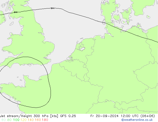 Jet stream GFS 0.25 Sex 20.09.2024 12 UTC