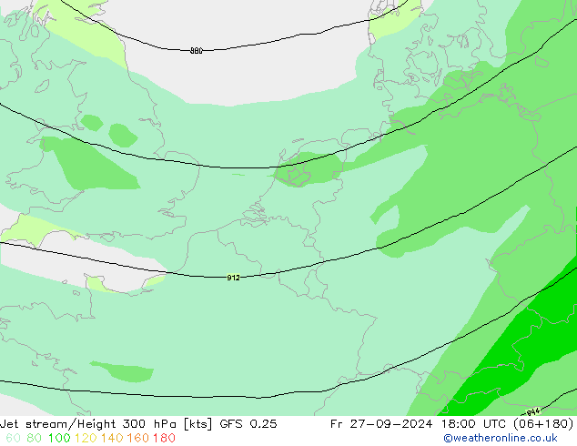 Prąd strumieniowy GFS 0.25 pt. 27.09.2024 18 UTC