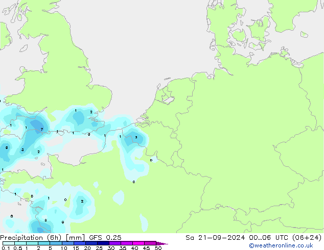 Z500/Rain (+SLP)/Z850 GFS 0.25 сб 21.09.2024 06 UTC