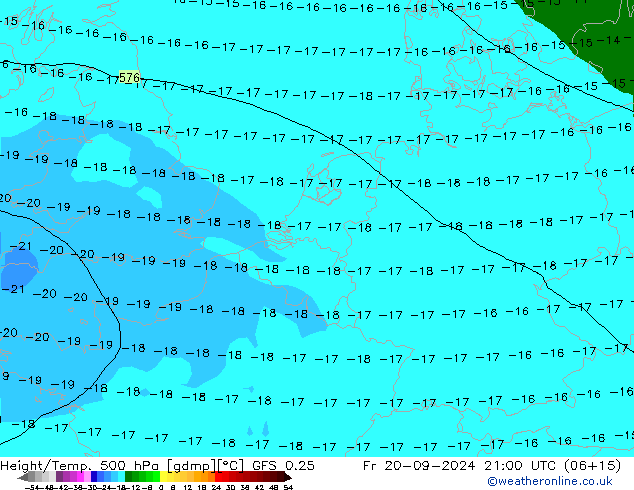 Z500/Rain (+SLP)/Z850 GFS 0.25  20.09.2024 21 UTC