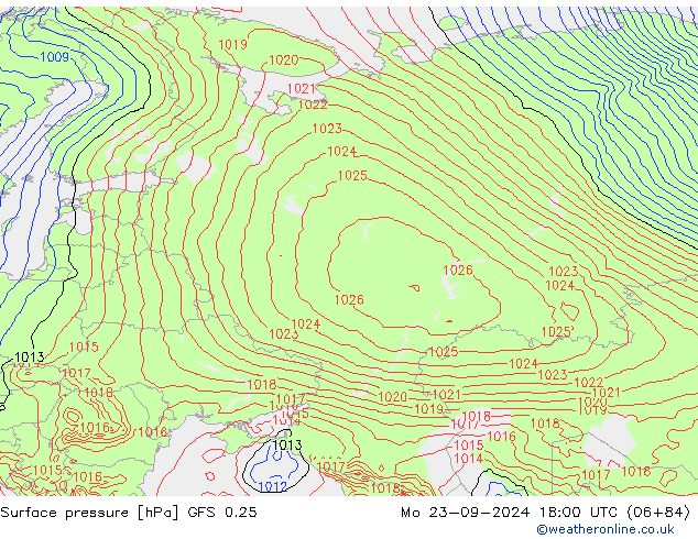 GFS 0.25: ma 23.09.2024 18 UTC