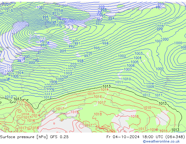 GFS 0.25: пт 04.10.2024 18 UTC