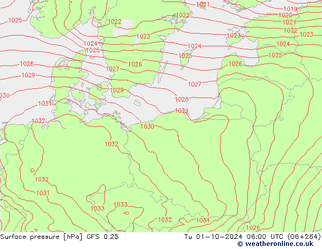 GFS 0.25: Tu 01.10.2024 06 UTC