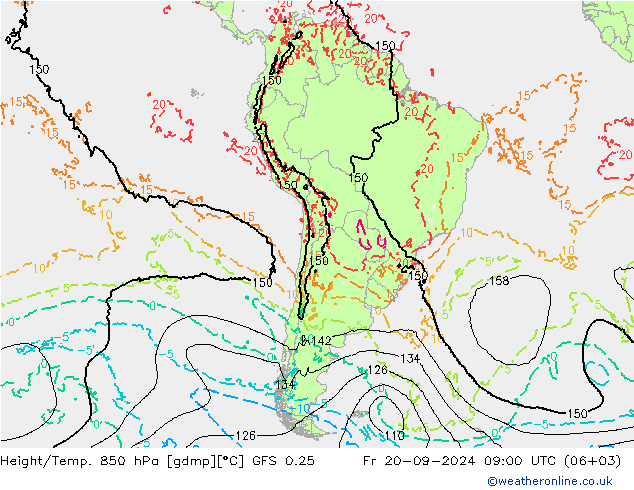 Z500/Rain (+SLP)/Z850 GFS 0.25 Fr 20.09.2024 09 UTC