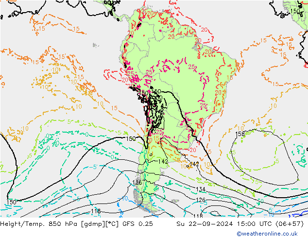 Z500/Rain (+SLP)/Z850 GFS 0.25 nie. 22.09.2024 15 UTC