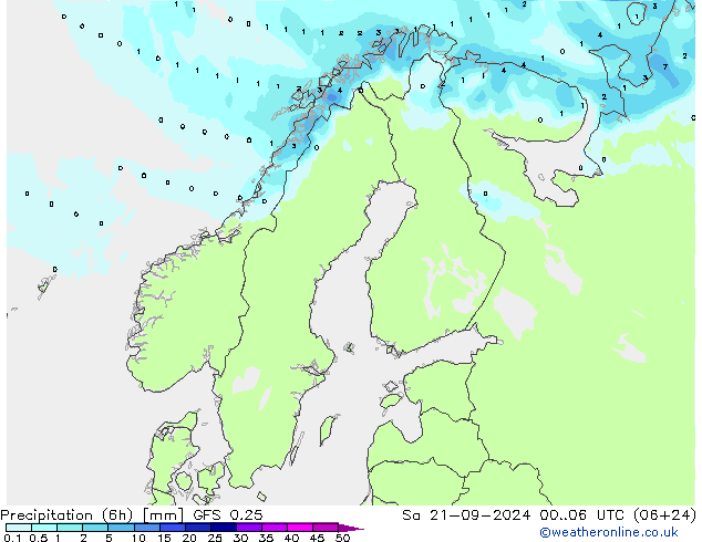 Z500/Rain (+SLP)/Z850 GFS 0.25 Sa 21.09.2024 06 UTC