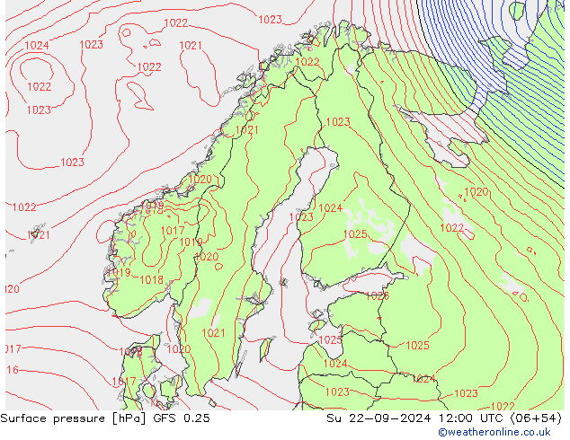 GFS 0.25: nie. 22.09.2024 12 UTC