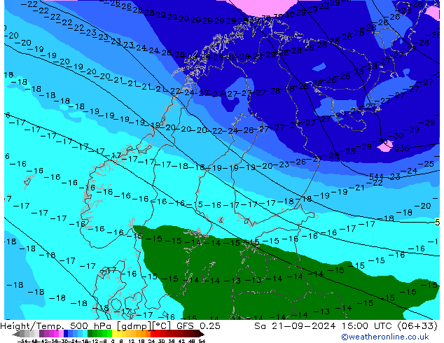 Z500/Rain (+SLP)/Z850 GFS 0.25 So 21.09.2024 15 UTC