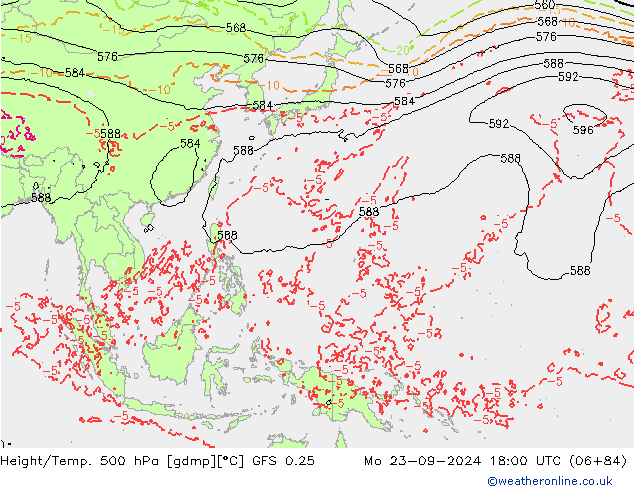 GFS 0.25: Po 23.09.2024 18 UTC