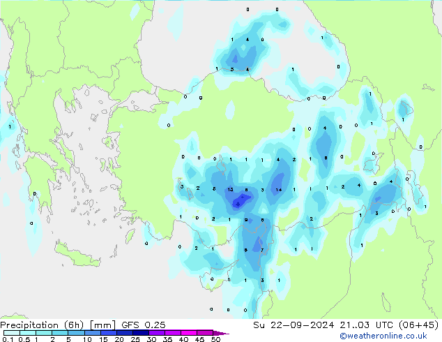 Z500/Yağmur (+YB)/Z850 GFS 0.25 Paz 22.09.2024 03 UTC