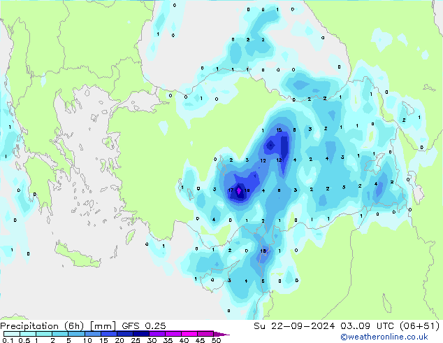 Z500/Rain (+SLP)/Z850 GFS 0.25 Su 22.09.2024 09 UTC