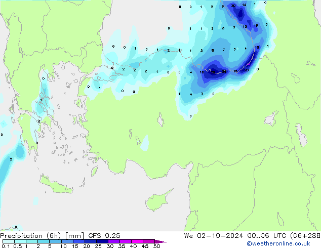 Z500/Rain (+SLP)/Z850 GFS 0.25 St 02.10.2024 06 UTC