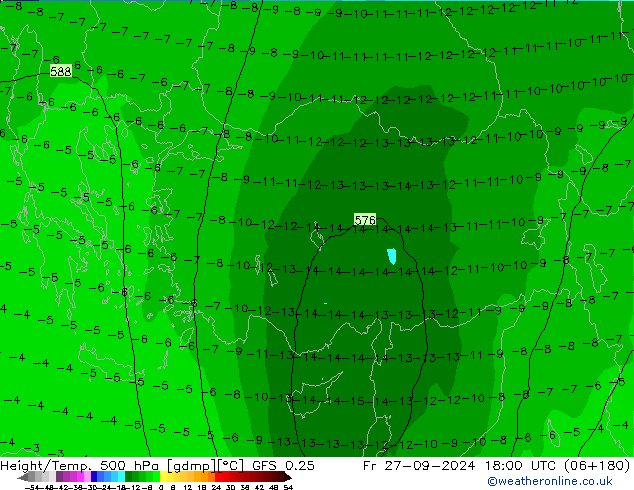 Z500/Regen(+SLP)/Z850 GFS 0.25 vr 27.09.2024 18 UTC