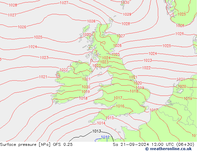 GFS 0.25: sáb 21.09.2024 12 UTC