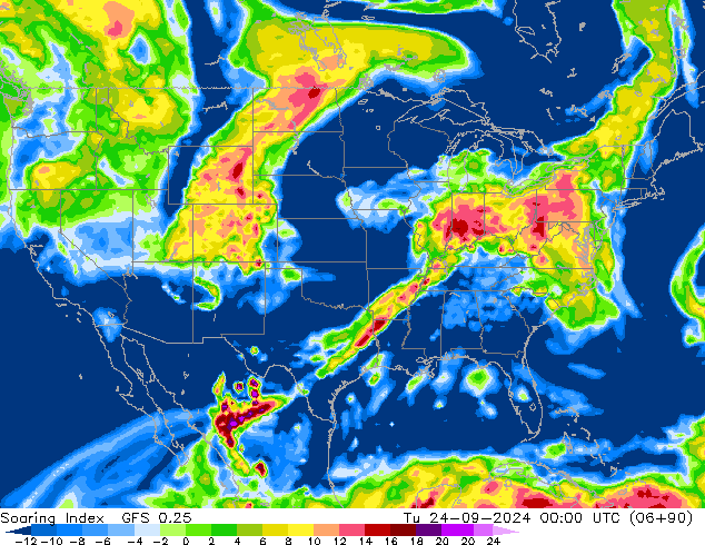 Soaring Index GFS 0.25 di 24.09.2024 00 UTC