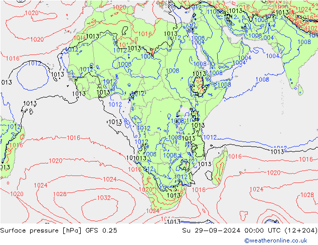 GFS 0.25: Ne 29.09.2024 00 UTC