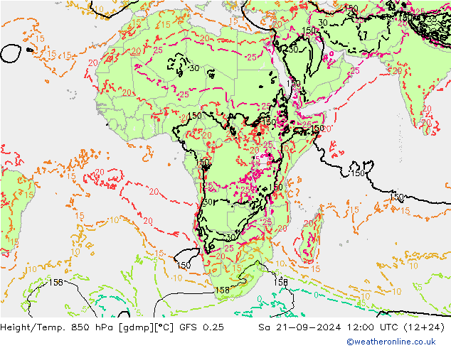 Z500/Rain (+SLP)/Z850 GFS 0.25 So 21.09.2024 12 UTC