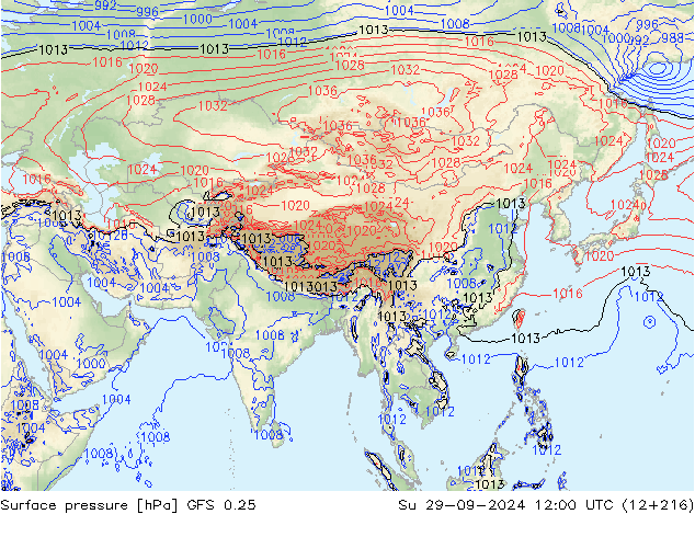 GFS 0.25: Dom 29.09.2024 12 UTC