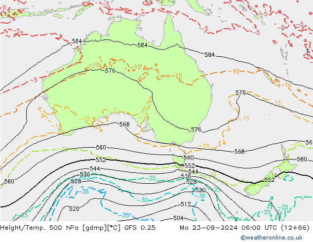 Z500/Rain (+SLP)/Z850 GFS 0.25 Seg 23.09.2024 06 UTC