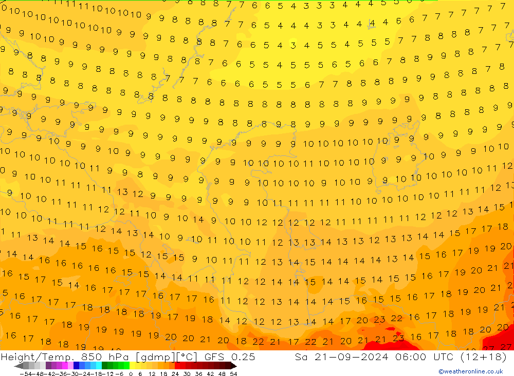 Z500/Regen(+SLP)/Z850 GFS 0.25 za 21.09.2024 06 UTC