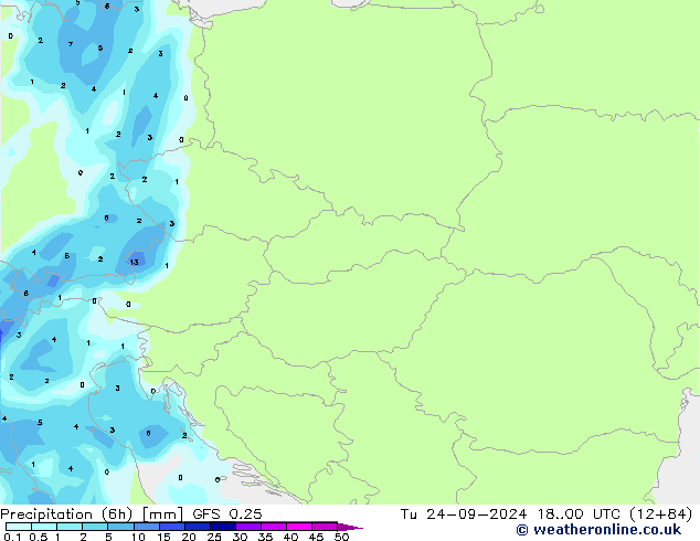 Z500/Rain (+SLP)/Z850 GFS 0.25 mar 24.09.2024 00 UTC