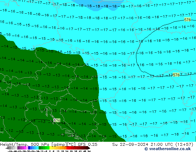 Z500/Rain (+SLP)/Z850 GFS 0.25 Ne 22.09.2024 21 UTC