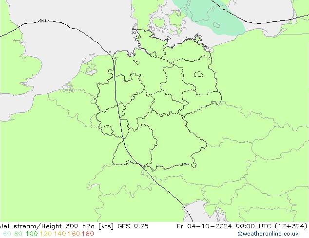 Jet stream/Height 300 hPa GFS 0.25 Fr 04.10.2024 00 UTC