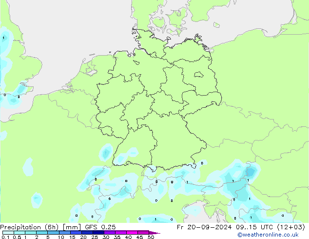 Z500/Rain (+SLP)/Z850 GFS 0.25 Pá 20.09.2024 15 UTC