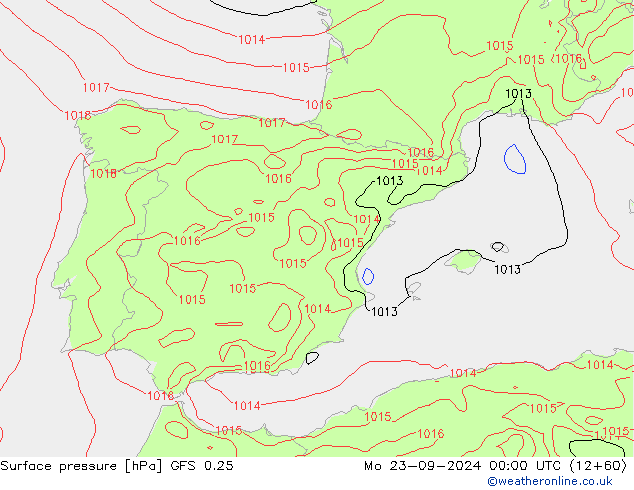 GFS 0.25: Mo 23.09.2024 00 UTC