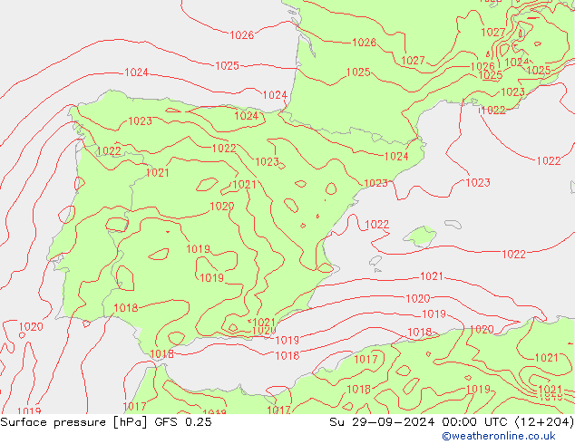 GFS 0.25:  29.09.2024 00 UTC