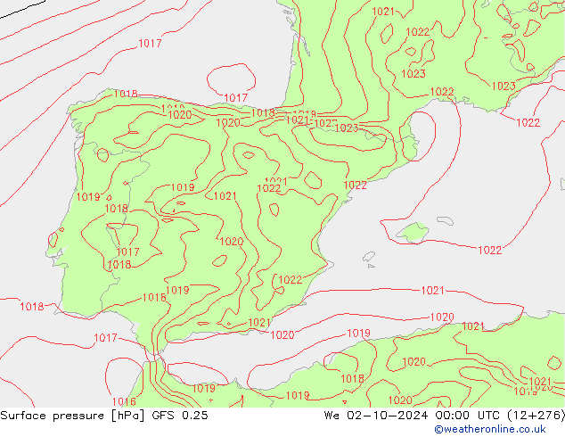 GFS 0.25: wo 02.10.2024 00 UTC