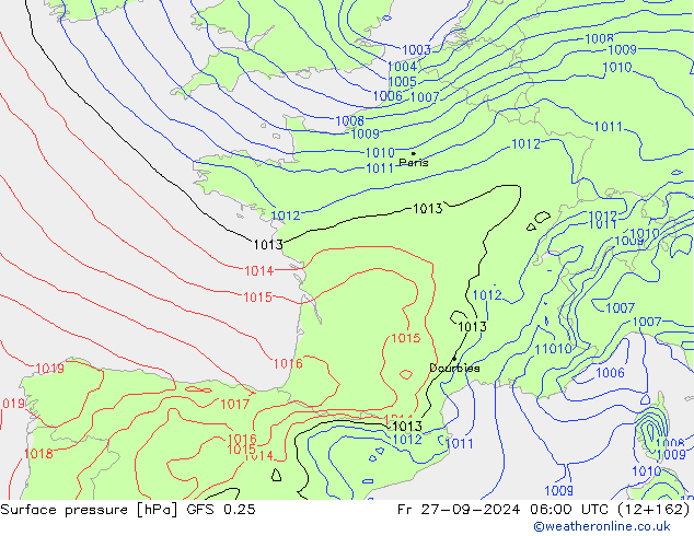 GFS 0.25: Sex 27.09.2024 06 UTC