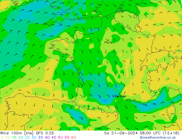  100m GFS 0.25  21.09.2024 06 UTC